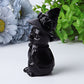 3.5" Black Obsidian Cat with Witch's Hat Crystal Carvings Crystal wholesale suppliers