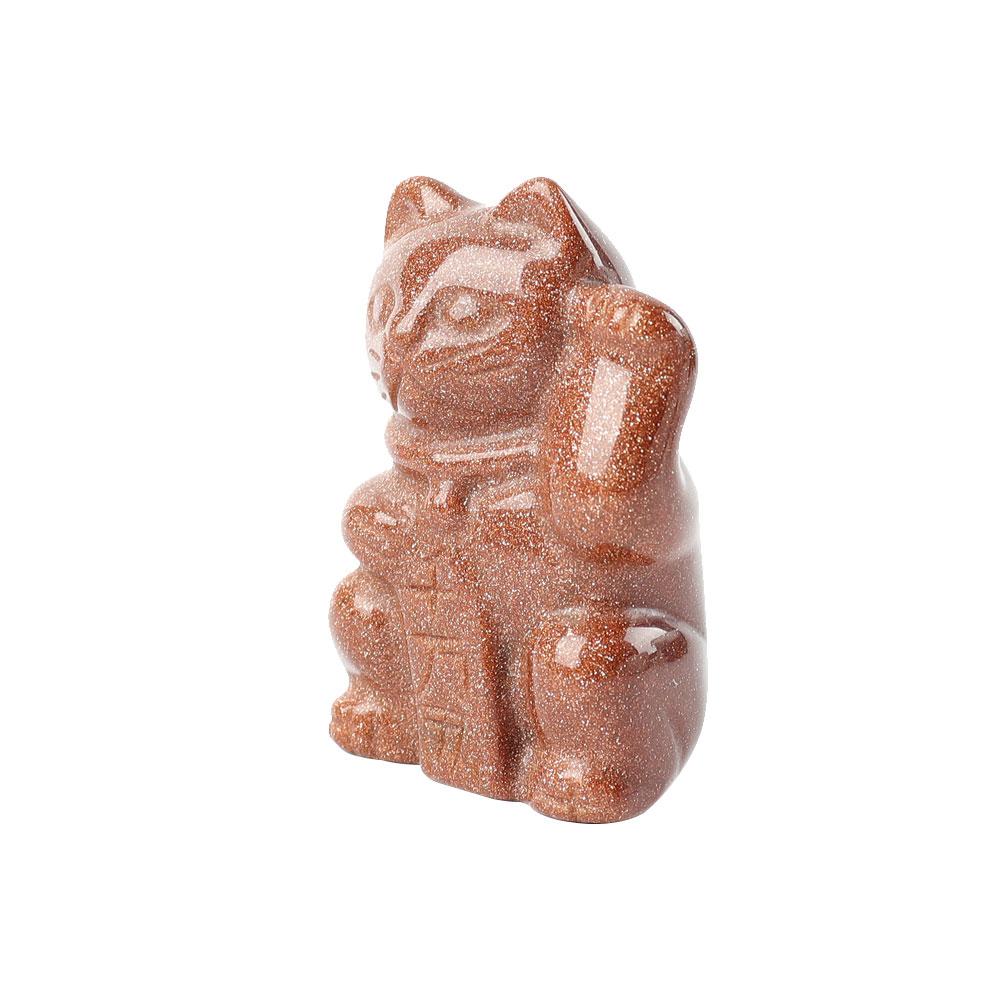 2" Gold Sandstone Crystal Carving Lucky Cat Crystal wholesale suppliers