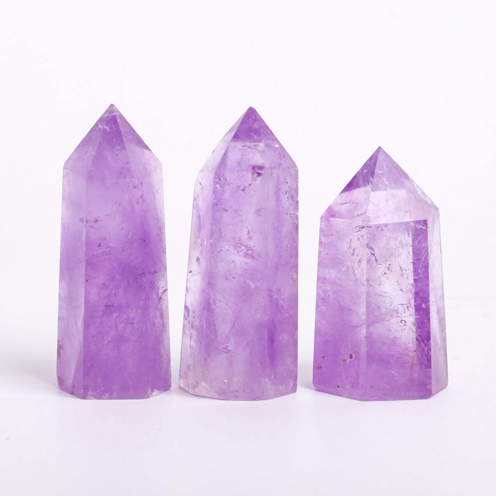 Set of 3 Amethyst Crystal Points Crystal wholesale suppliers