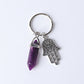 2.5“ Double Terminated Point with Devil's Eye Hand Key Chain for DIY Crystal wholesale suppliers