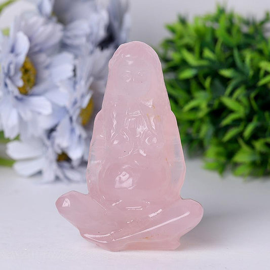 3.9" Rose Quartz Mother Earth Crystal Carvings Crystal wholesale suppliers