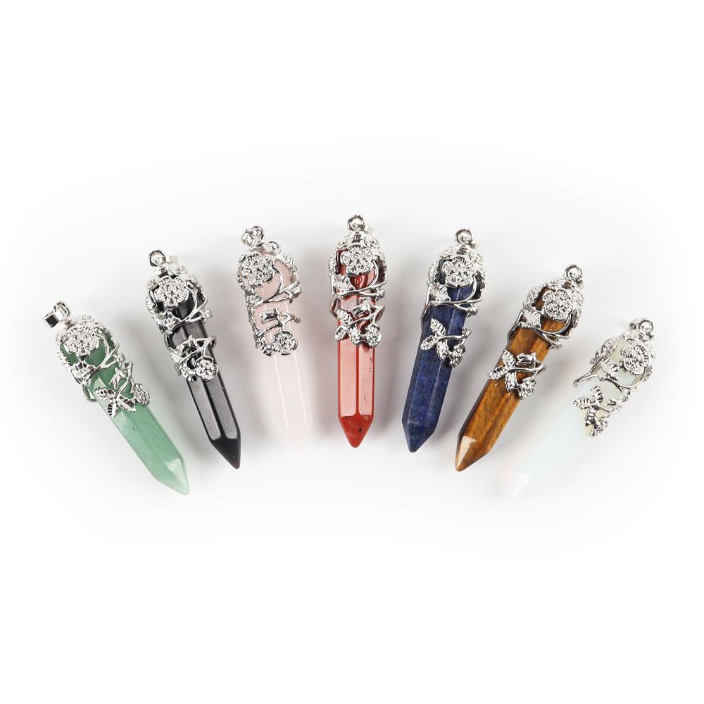 Hexagonal Wire Wrapped Pointed Quartz Pendant Crystal wholesale suppliers