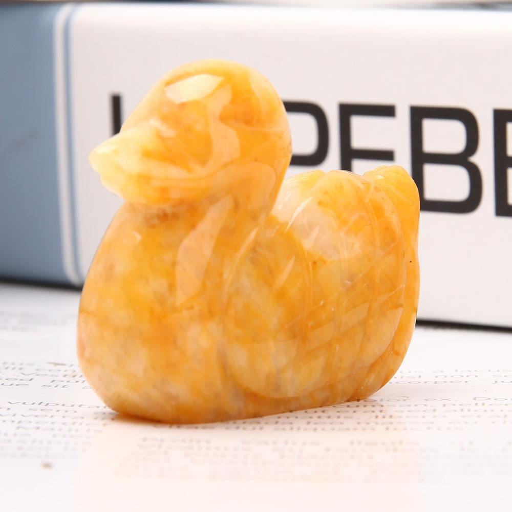 Yellow Jade Duck Carvings