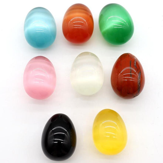 Pocket Palm Stone Crystal Carving Egg-Shape Gemstones Polished Worry Stones