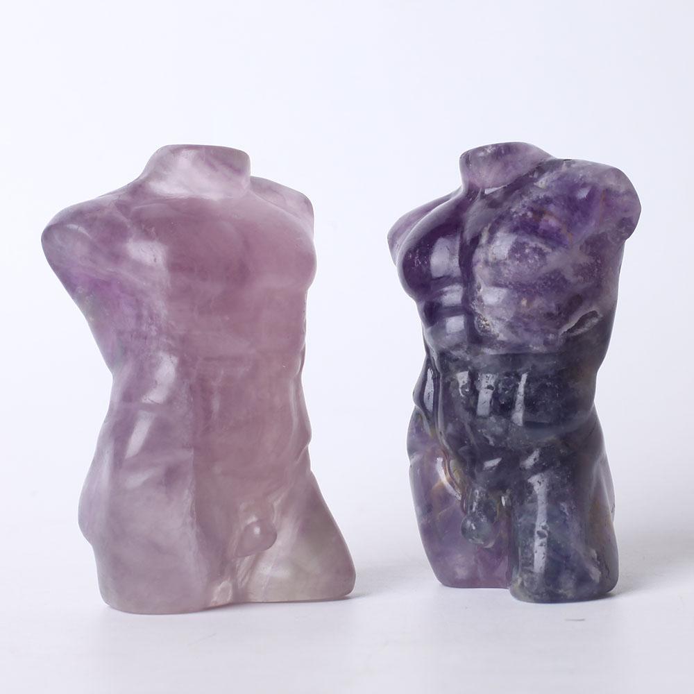 1pc Fluorite Man Body Statue Crystal Carvings Crystal wholesale suppliers