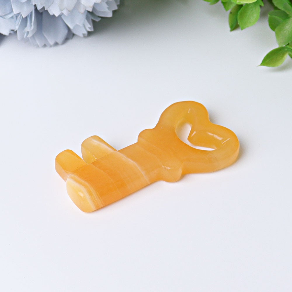 2.3" Orange Calcite Heart Key Crystal Carvings Crystal wholesale suppliers