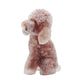 Resin Dog Figurines with Strawberry Gravel Toy Poodle for Kids Gifts