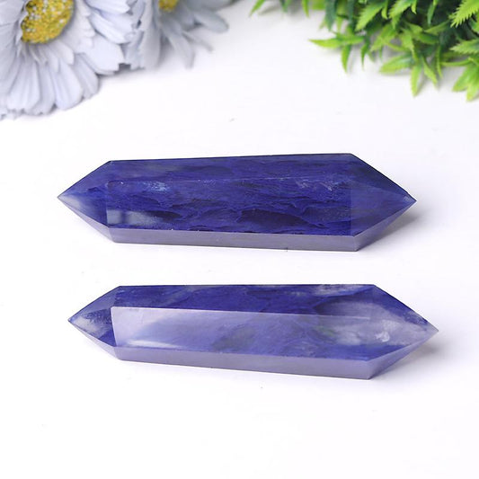 Blue Smelting Quartz Double Terminated Point Crystal wholesale suppliers