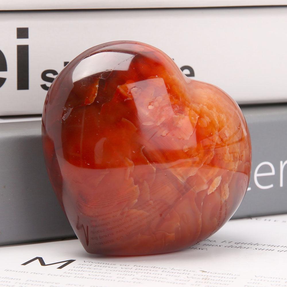 8cm Carnelian Heart Shape Carvings