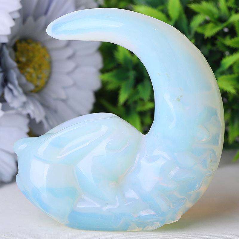 3" Opalite Moon with Rabbit Crystal Carvings Crystal wholesale suppliers