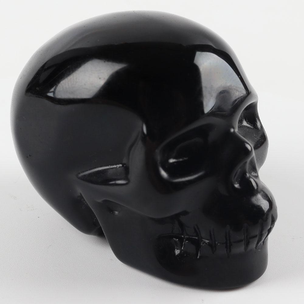 2.0" Black Obsidian Crystal Skull Hand Carved Gemstone Fine Art Sculpture Crystal wholesale suppliers