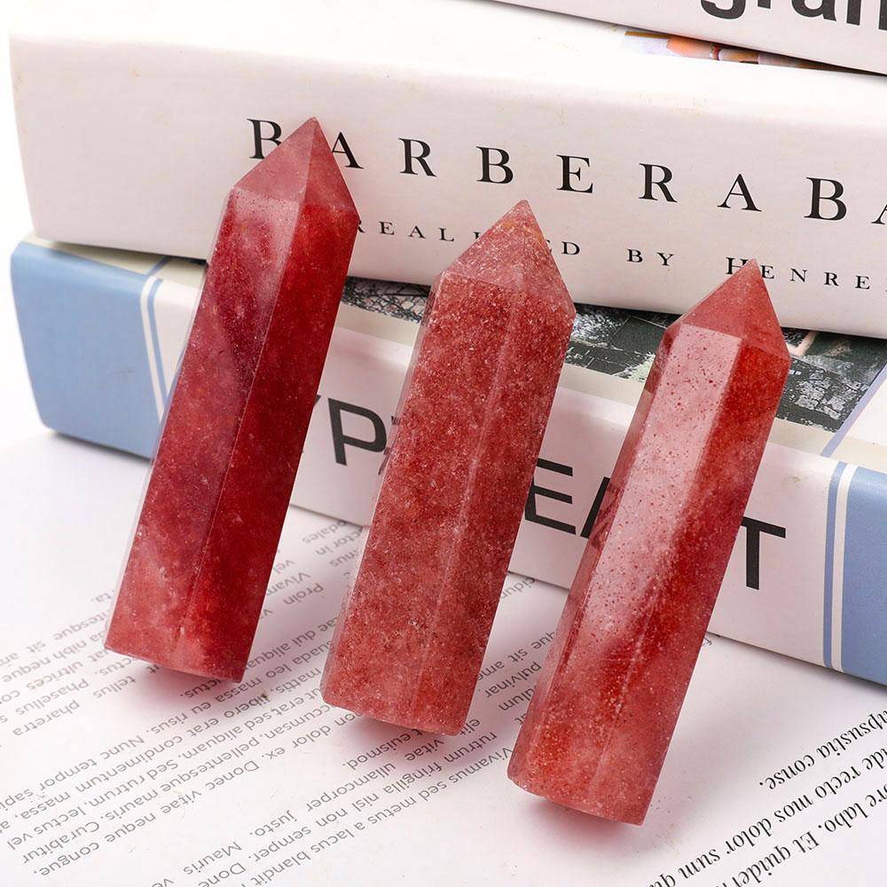 Set of 3 Strawberry Quartz Points Crystal wholesale suppliers