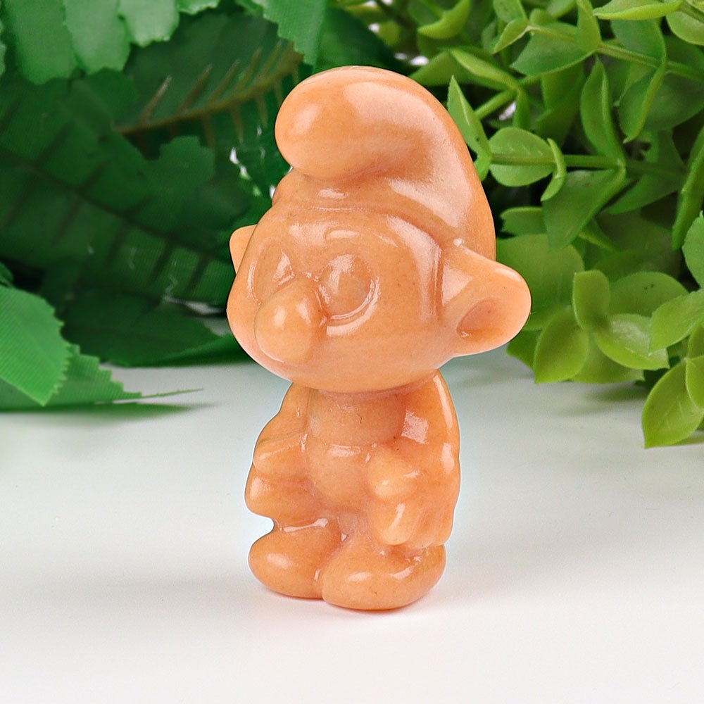 2.3" Yellow Jade Smurfs Crystal Carvings Crystal wholesale suppliers