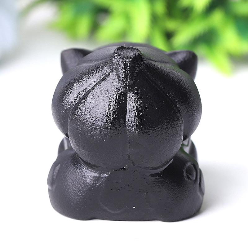 2" Black Obsidian Bulbasaur Crystal Carvings Crystal wholesale suppliers