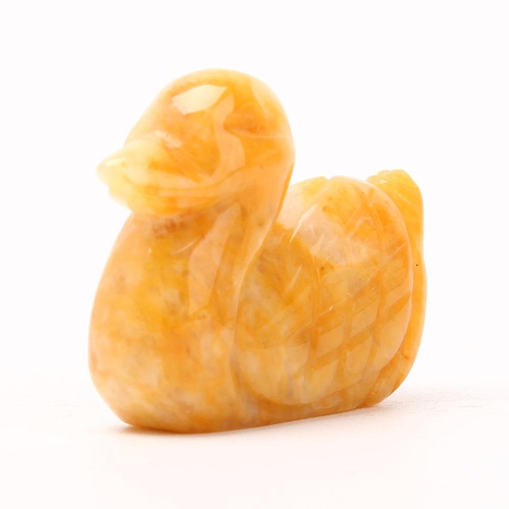 Yellow Jade Duck Carvings