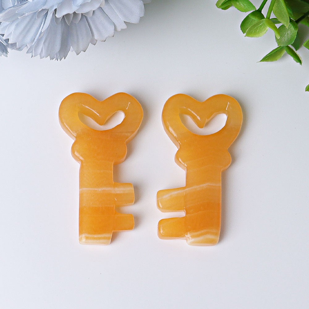 2.3" Orange Calcite Heart Key Crystal Carvings Crystal wholesale suppliers