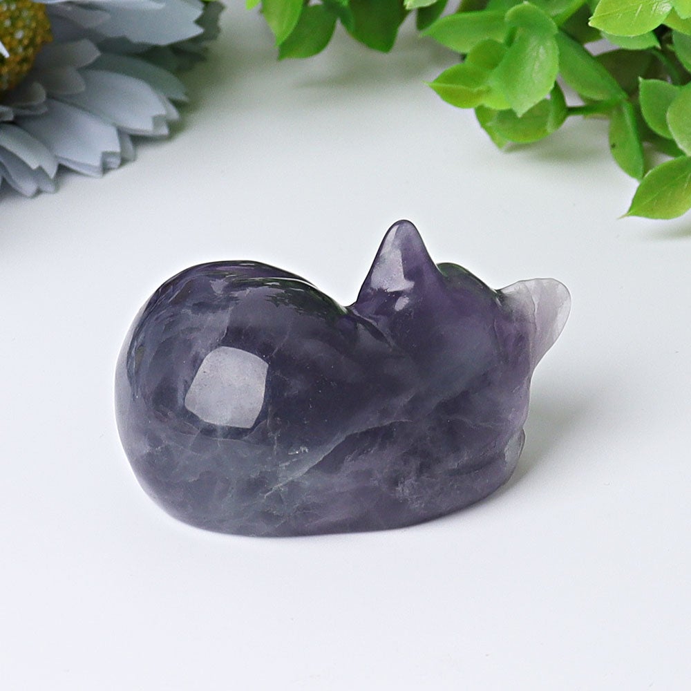 2" Fluorite Sleeping Cat Crystal Carvings Crystal wholesale suppliers