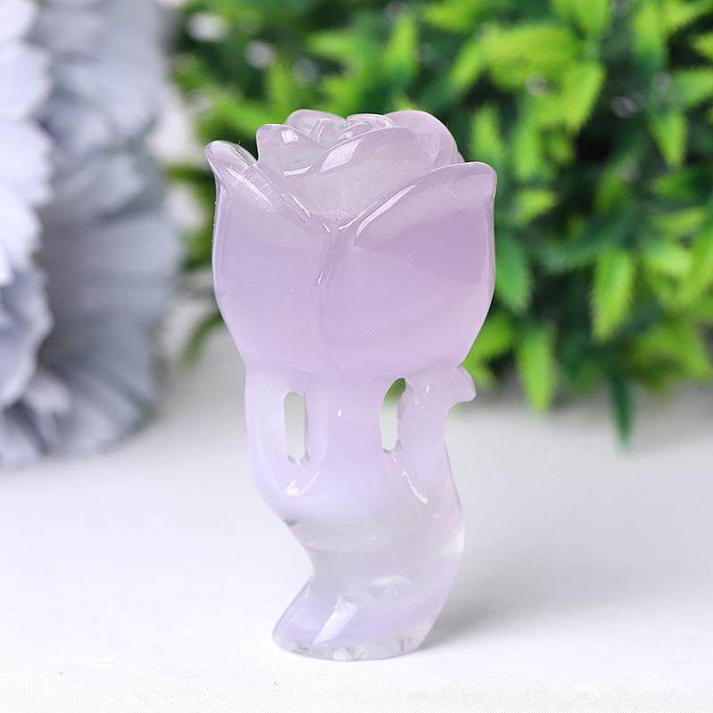 3" Natural Fluorite Rose Flower Carving for Collection Crystal wholesale suppliers