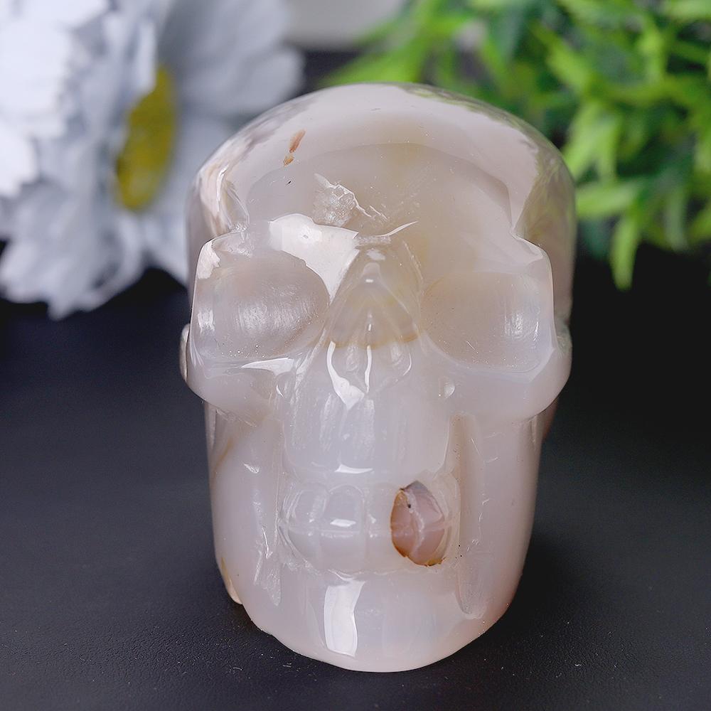 Flower Agate Crystal Skull Carvings Crystal wholesale suppliers