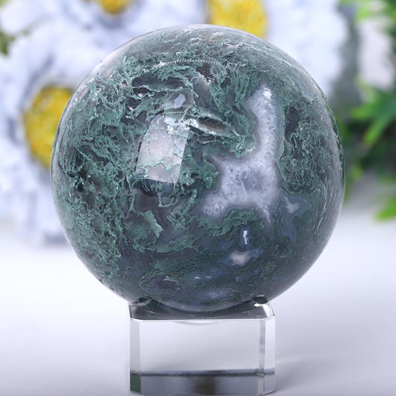 2.0"-4.5" Moss Agate Sphere Crystal wholesale suppliers