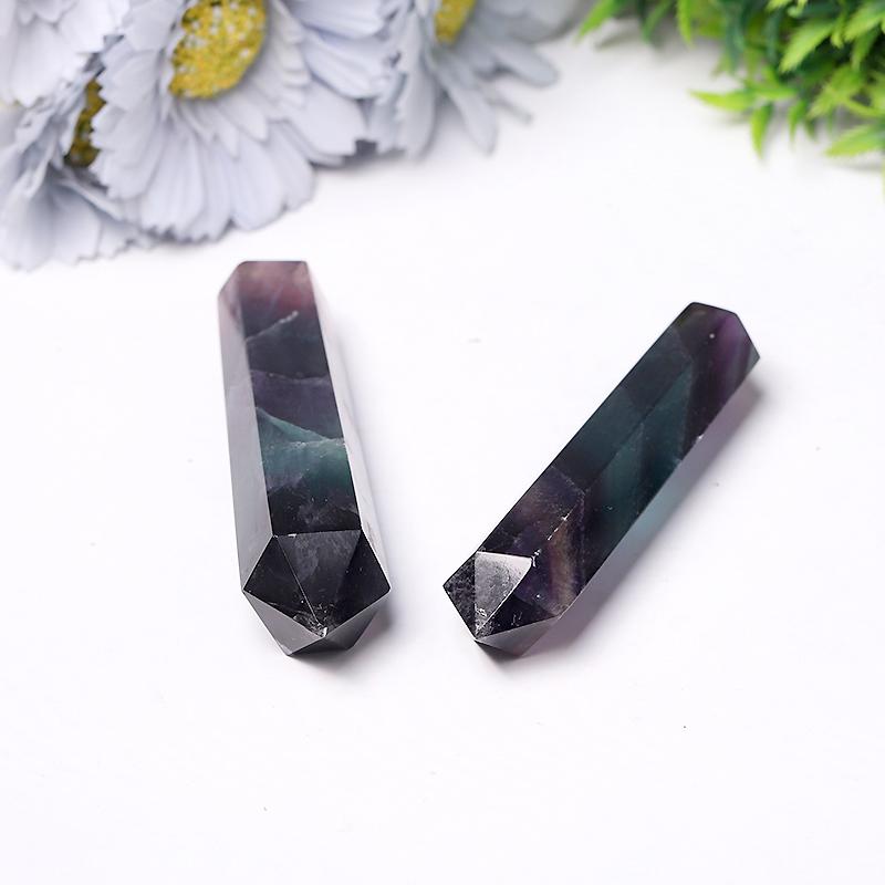 Natural Rainbow Fluorite Double Point Crystal Double Towers For Decoration For Gift Crystal wholesale suppliers