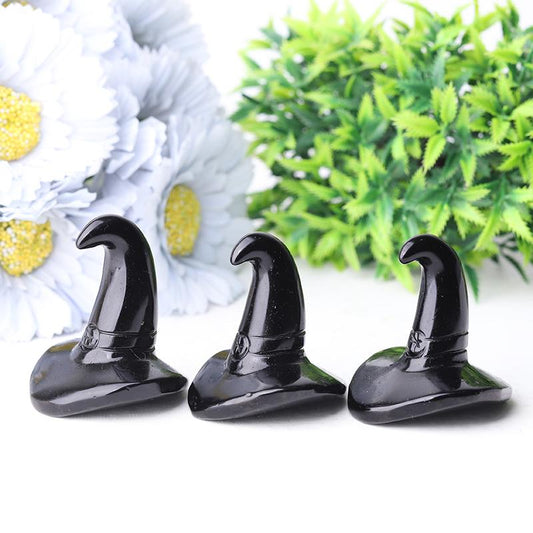 2.25" Black Obsidian Witch's Hat Crystal Carvings Crystal wholesale suppliers