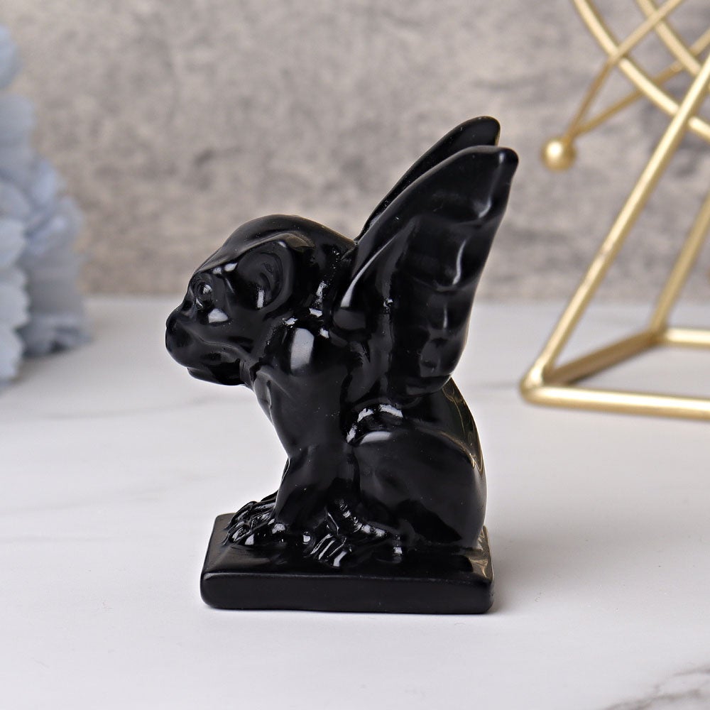 3" Black Obsidian Gargoyle Crystal Carvings Crystal wholesale suppliers