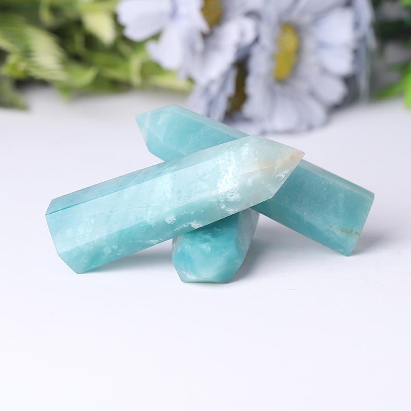 Natural High Quality Sky Blue Point Caribbean Calcite Tower for Healing Crystal wholesale suppliers