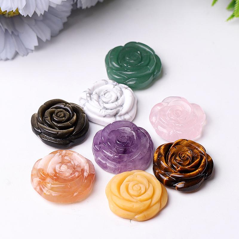 1.2" Rose Flower Crystal Carvings Crystal wholesale suppliers