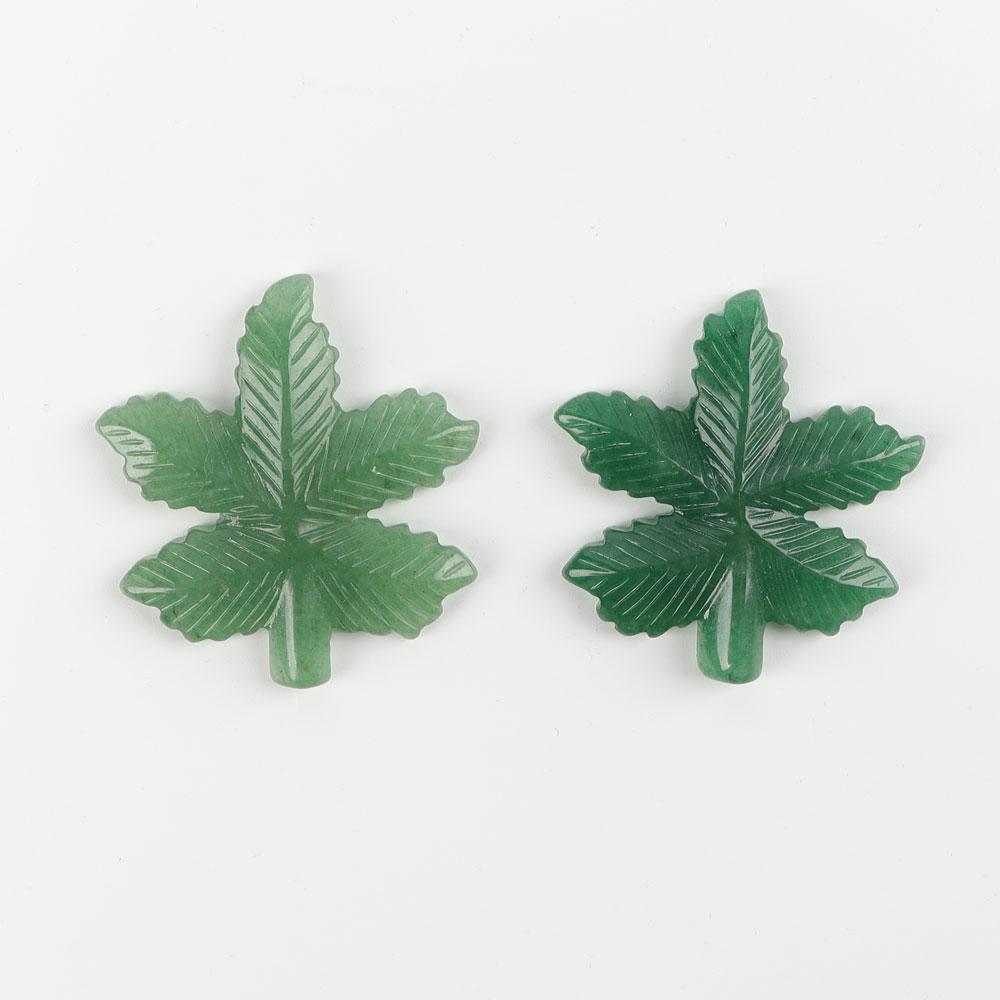 Green Aventurine Leaf Carvings