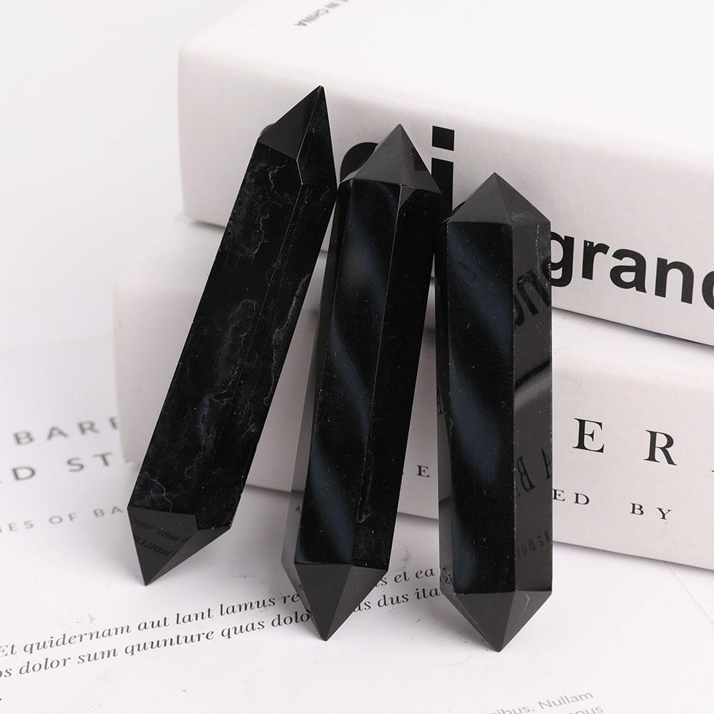 Black Obsidian Double Terminated Points Crystal wholesale suppliers