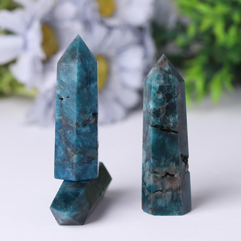 Natural Blue Apatite Point Healing Crystal Tower Crystal wholesale suppliers