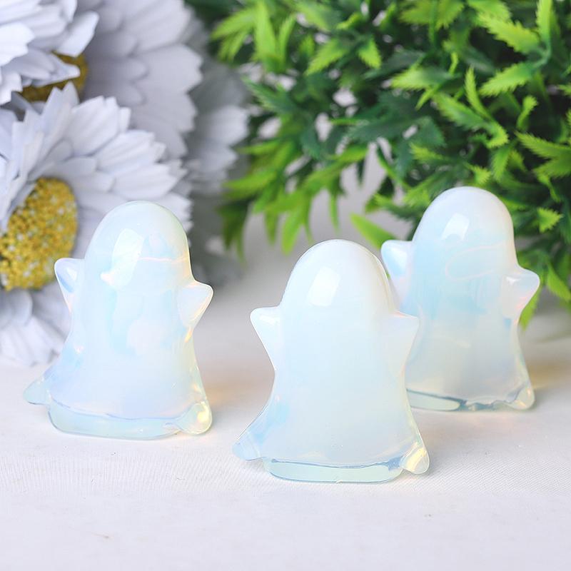 1.8" Opalite Ghost Crystal Carvings for Halloween Crystal wholesale suppliers