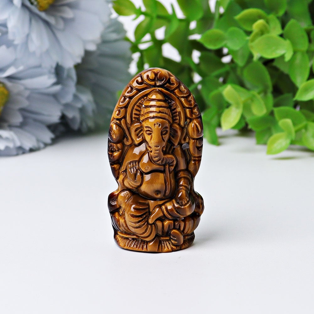 1.9" Tiger's Eye Ganesha Crystal Carving Crystal wholesale suppliers