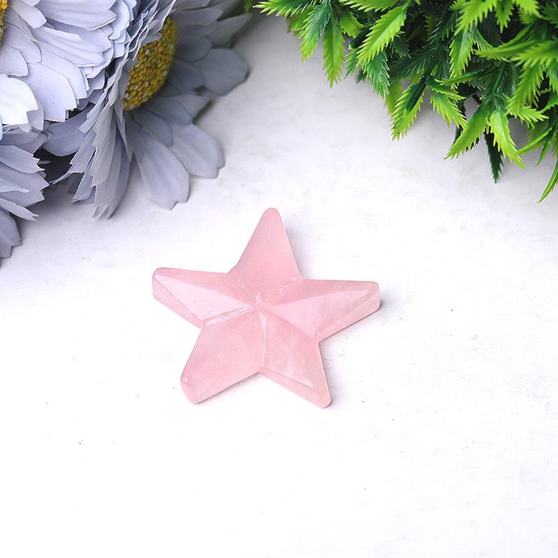 2" Rose Quartz Star Crystal Carvings Crystal wholesale suppliers