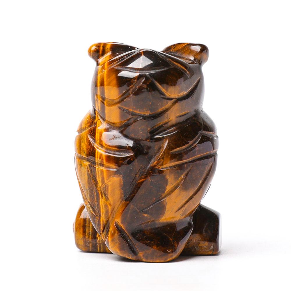 2.0" Tiger Eye Owl Figurine Crystal Carvings Crystal wholesale suppliers