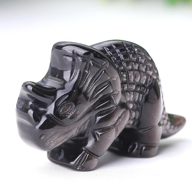 1.7" Silver Obsidian Dinosaur Crystal Carvings Crystal wholesale suppliers