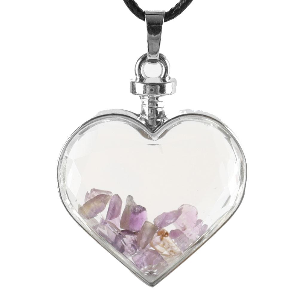 Heart Shaped Crystal Chips Infused Pendant Crystal wholesale suppliers