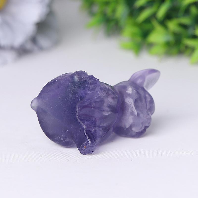 2.5" Wholesale High Quality Fluorite French Bulldog Carving Crystal Dog For Home Decor Crystal wholesale suppliers