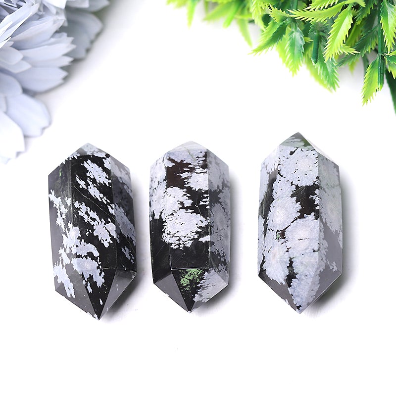 2" Snowflake Obsidian Double Terminated Point Crystal wholesale suppliers