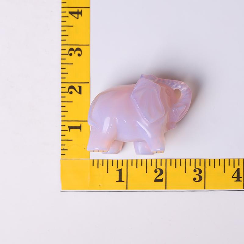 3" Pink Opalite Elephant Crystal Carvings Crystal wholesale suppliers