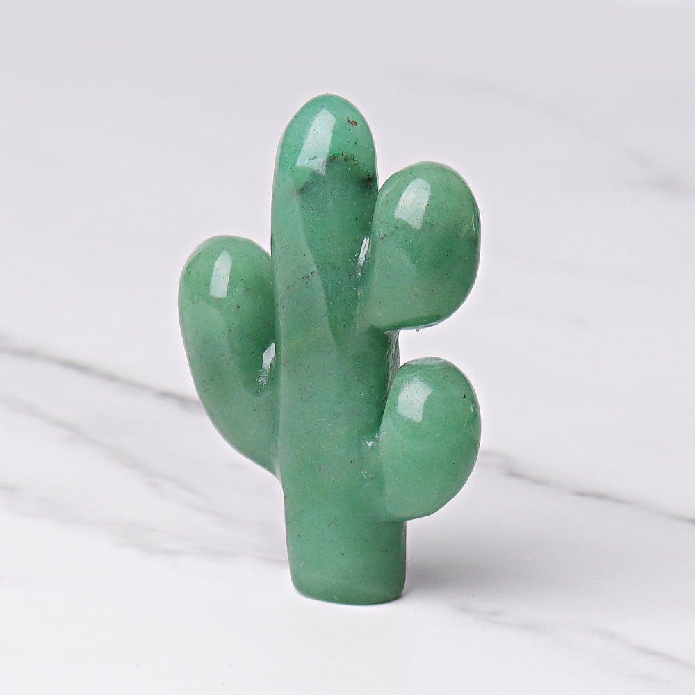 3.1" Green Aventurine Cactus Crystal Carvings Crystal wholesale suppliers