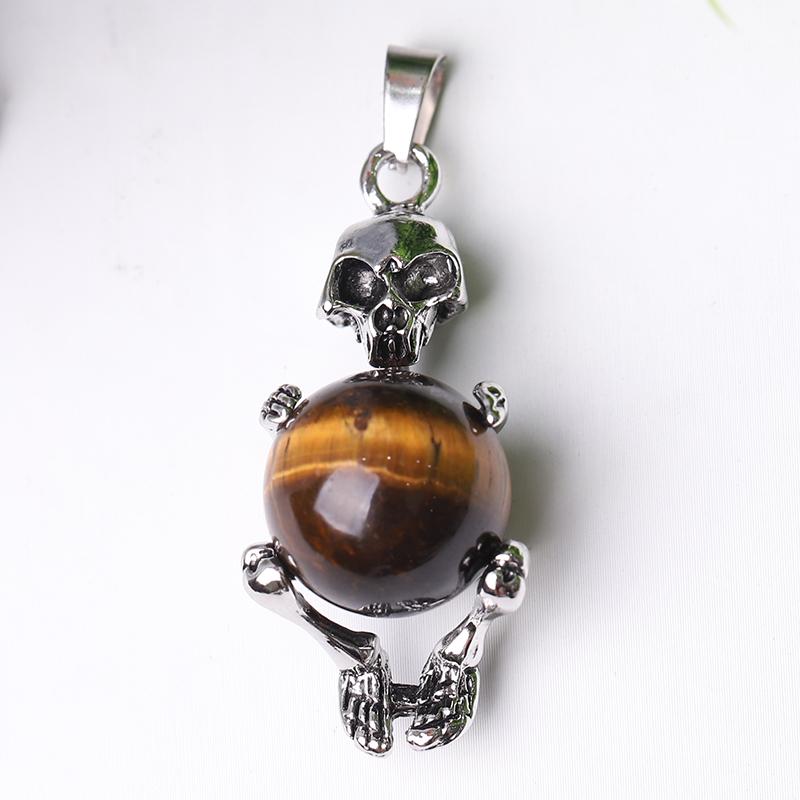 Wholesale Silver Skeleton Wrapped Round Ball Crystal Pendant Crystal wholesale suppliers