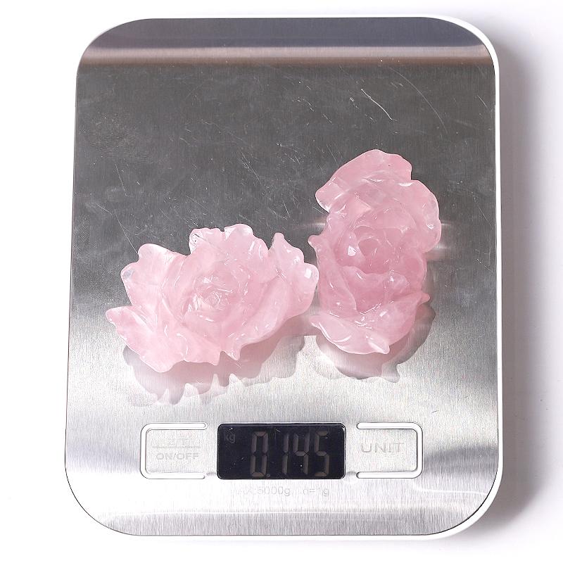 3" Rose Quartz Peony Crystal Carvings Crystal wholesale suppliers