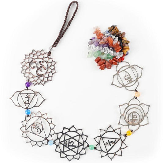 Chakra Metal Car Hanging Ornament With Crystal Tassel Crystal wholesale suppliers