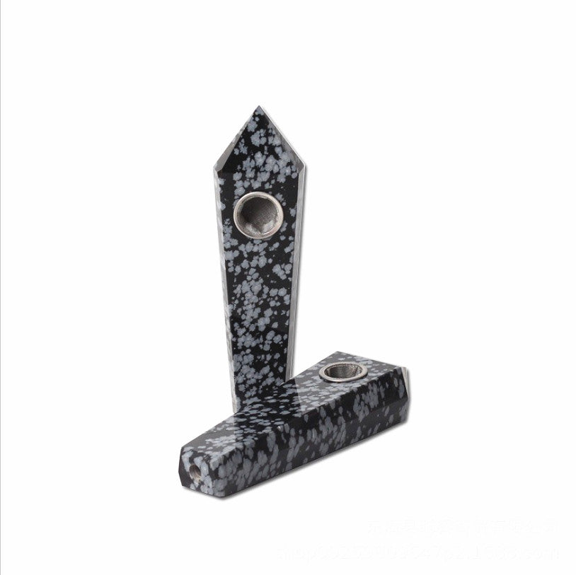 Snowflake obsidian Smoking Pipe wholesale support mixed customization