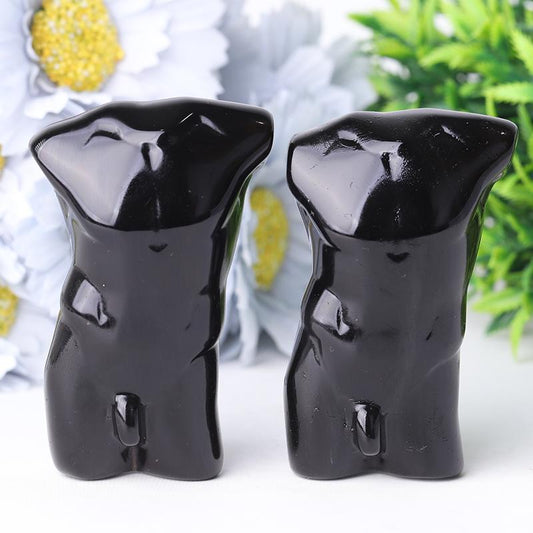 2.0-3.0" Black Obsidian Man Body Crystal Carvings Crystal wholesale suppliers