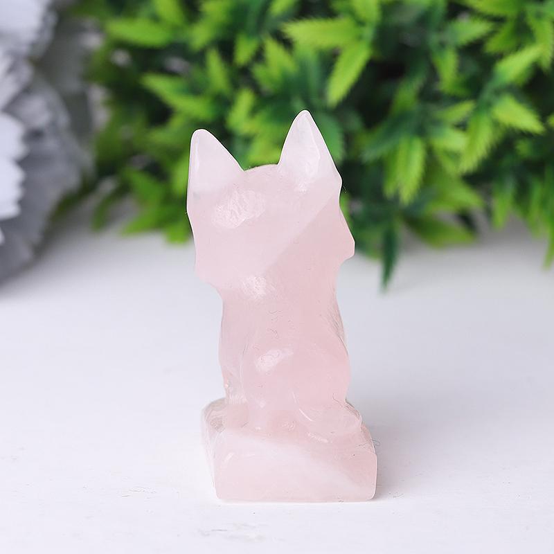 2.4" Rose Quartz Dog Crystal Carvings Crystal wholesale suppliers