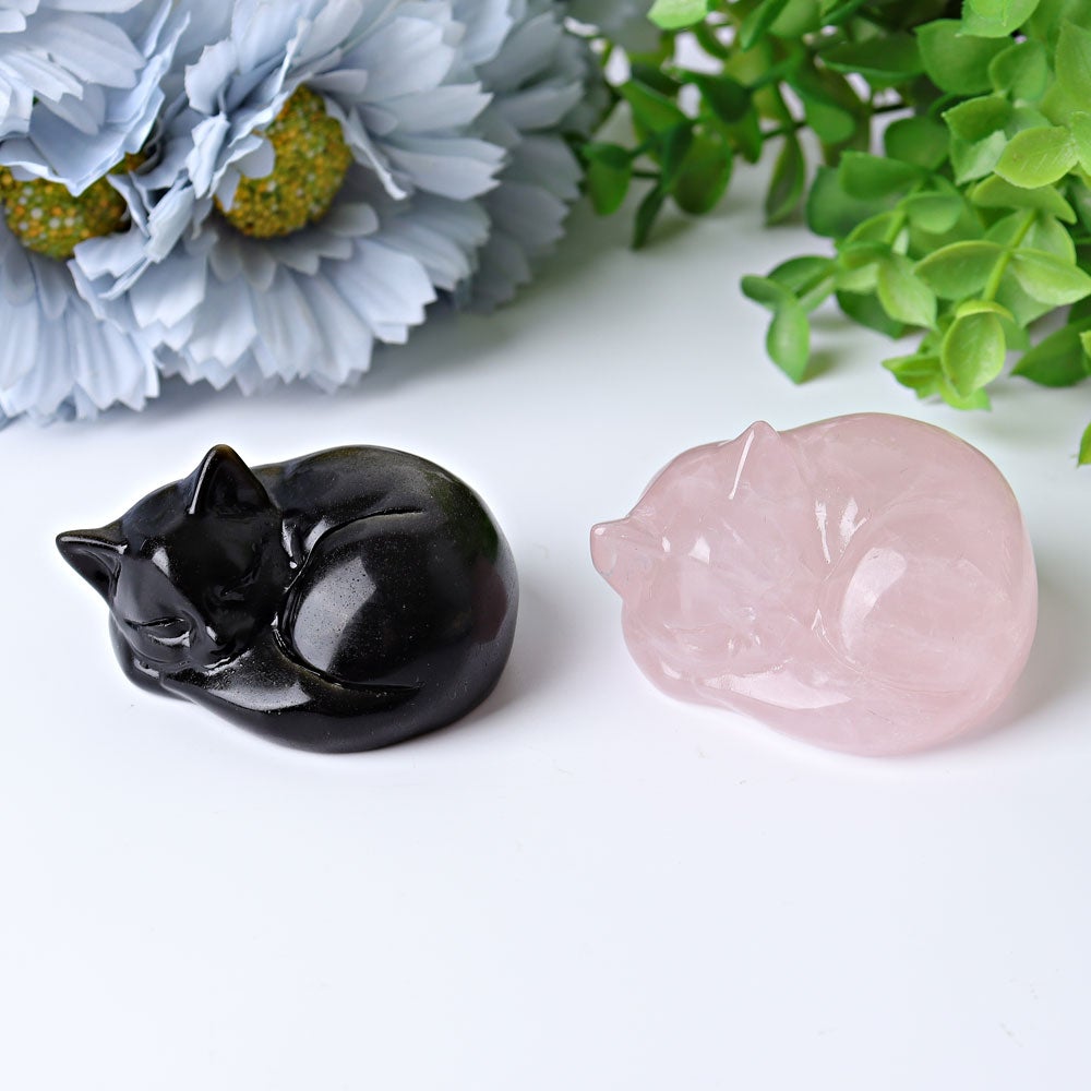 2.3" Sleeping Cat Crystal Carvings Crystal wholesale suppliers