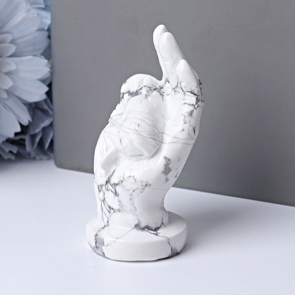 3" Howlite Hand with Sleeping Kid Crystal Carvings Crystal wholesale suppliers